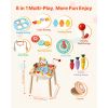 Montessori Activity Table for Toddler 1-3 Years Old, 8 in 1 Wooden Learn Activity Desk, Baby Play Table for Boys & Girls Aged 6+ Months