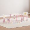 3-Piece Kids Toddler Table and Chair Set Furniture for Boys and Girls Aged 3-8, Bedroom, Nursery, Playroom, Pink