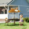 Kids Outdoor Table & Chair Set, Folding Garden Furniture with Adjustable Umbrella for Patio, Fun & Durable, 3-6 Years