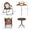 Kids Outdoor Table & Chair Set, Folding Garden Furniture with Adjustable Umbrella for Patio, Fun & Durable, 3-6 Years