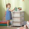 3-Tier Toy Storage Organizer, Spacious Drawers Chest for Bedroom, Nursery, Living Room, Durable for Toddlers, Cream White