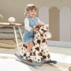 Rocking Horse, Animal Rocker with Rabbit Toy and Realistic Neigh for Toddlers, Soft Filling Ride on Pony, Brown