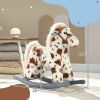 Rocking Horse, Animal Rocker with Rabbit Toy and Realistic Neigh for Toddlers, Soft Filling Ride on Pony, Brown