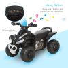 No Power 4 Wheels Ride on Toy for Kids, Foot To Floor Slider Toddler Ride-on Car with Music, Lightening, for 18-36 Months Black