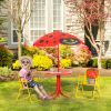 Kids Picnic Table & Chair Set, Folding Outdoor Furniture for Patio & Backyard with Height-Adjustable Umbrella, Durable