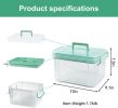 15qt Clear Medicine Organizer Storage Box with Handle, Plastic Empty First Aid Box with Tray, Multipurpose Medical Storage Container