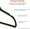 Kids Velvet, Non-Slip Clothes Hangers for Infant and Toddler, 11.6 in (for baby clothes), Pack of 50, Black