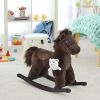 Brown Plush Rocking Horse for Toddlers, Nursery Rocker with Animal Sounds, Cozy & Soft Toy for Playtime, 18-36 Months