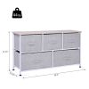 40L Storage Cube Dresser with 5 Drawers, Horizontal Organizer, Fabric Bins for Bedroom