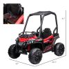 Off-Road UTV 12V Electric Kids Ride On Car High Roof Remote Control Lights MP3 Music 1.8-3.7 mph Red Black
