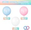 Pink and Blue Balloons 100 Pack 12 inch Pastel Pink Blue White Latex Party Balloons with 65ft Ribbon for Gender Reveal Baby Shower Birthday Bridal Sho