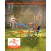 Kids Seesaw, 300 lbs Load Capacity, Sit and Spin Teeter Totter with Easy-Grip Handles, Kids Outdoor Playground Equipment, Outside Toys