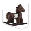 Brown Plush Rocking Horse for Toddlers, Nursery Rocker with Animal Sounds, Cozy & Soft Toy for Playtime, 18-36 Months