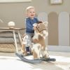 Rocking Horse, Kids Plush Horse Rocker with Rabbit Toy and Realistic Neigh for Toddlers 2-5 Years Old, Brown