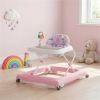 Pink Foldable Baby Walker with Detachable Tray & Shape Sorter Toys, 3-Level Height Adjustable for 6-12 Months