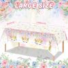 3PCS Unicorn Tablecloths for Kids Girls Baby Shower 1st Birthday Party Decorations