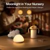 Baby Night Light for Nursery, Soft Silicone Tap Control Night Lamp with 8 Color Changing, Stepless Dimming, Rechargeable Portable Night Light for Kids