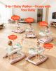 VEVOR 5-in-1 Baby Walker, Folding Baby Activity Center on Wheels, Height Adjustable Rocker Bouncer Walker with Comfortable High-Back Seat