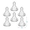 Natural Flow Level 2 Narrow Baby Bottle Silicone Nipple, Medium Flow, 3m+, 100% Silicone Bottle Nipple, 6 Count