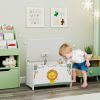 Toy Box with Lid, Safety Hinges and Groove Handles, Toy Storage Organizer for Kids, Living Room, Playroom, Green