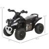 No Power 4 Wheels Ride on Toy for Kids, Foot To Floor Slider Toddler Ride-on Car with Music, Lightening, for 18-36 Months Black
