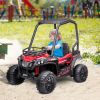 Off-Road UTV 12V Electric Kids Ride On Car High Roof Remote Control Lights MP3 Music 1.8-3.7 mph Red Black