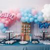 Pink and Blue Balloons 100 Pack 12 inch Pastel Pink Blue White Latex Party Balloons with 65ft Ribbon for Gender Reveal Baby Shower Birthday Bridal Sho