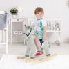 Plush Kids Rocking Horse in Gray White, Toddler Ride-On Toy for 36-72 Months, Soft & Safe, Perfect Gift for Boys & Girls