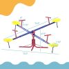 4 Seat Kids Seesaw Spinning Teeter Totter with 360° Rotation, Outdoor Playground Equipment, 88 lbs, for 3-8 Years Old, Multicolor