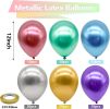 Metallic Chrome Latex Balloons, 100 Pack 12 inch Assorted Balloons Colorful Party Balloons for Birthday Bridal Shower Wedding Decorations