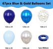 Blue and Silver Balloons, 67pcs 12 Inch Navy Blue Balloon Metallic Silver Confetti Balloons for Birthday, Graduation, Baby Shower Party Decorations