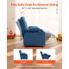 Kids Reclining Chair, Toddler Recliner with Cup Holders and Pockets, 107° to 126° Adjustable Backrest