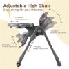 Gray Baby High Chair Adjustable Height/Backrest/Footrest Foldable with Wheels