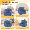 Bear-Shaped Kids Sofa, Teddy Fleece Foam Chair for Toddlers 3+, Portable Bear-Shaped Couch (Navy)