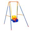 Swing Sets for Backyard, 3-in-1 Toddler Swing Set with 4 Sandbags, Foldable Metal Stand, Easy to Assemble, Swingset Indoor/Outdoor for Kids 3-6 Years