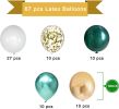 Green and Gold Balloons, 67Pcs 12 inch Metallic Green Gold Confetti Balloon for Baby Shower, Tropical, Birthday, Jungle Sarfari Party Decorations