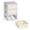3-Tier Toy Storage Organizer, Spacious Drawers Chest for Bedroom, Nursery, Living Room, Durable for Toddlers, Cream White