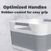 2.6 Gal(10L) Collapsible Wash Basin for Baby Bottles, Gray Space-Saving Collapsible Dish Basin with Drain Plug for bottle washing