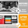 Drawer Organizer Clothes, 12 Pack Dresser Organizer Bins for Nursery, Closet Organization and Storage Dividers for Clothing, Baby Clothes, Underwears
