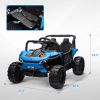 12V Childrens Ride On Truck, Battery Powered Electric Car for Kids w/ Remote Control, 4-Wheel Suspension & LED Lights, Blue