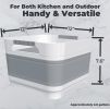 2.6 Gal(10L) Collapsible Wash Basin for Baby Bottles, Gray Space-Saving Collapsible Dish Basin with Drain Plug for bottle washing