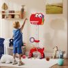 Adjustable Height Kids Basketball Hoop, 4.4-5 ft, 5-in-1 Design for Indoor Use, Red
