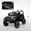 12V Battery Powered Ride On Truck, Kids Electric Car UTV with Spring Suspension, Remote, Horn, USB Music, Black