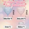 Pink Blue Heart Balloons,12Pcs Baby Pink Heart Shaped Foil Balloons