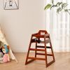 Wooden Baby Booster Chair with Adjustable Height, Easy to Clean, Solid Wood Feeding Seat in Walnut Finish