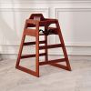 Wooden Baby Booster Chair with Adjustable Height, Easy to Clean, Solid Wood Feeding Seat in Walnut Finish