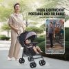 Lightweight Stroller, Compact Easy Fold MultiPosition Recline Canopy Backrest, Carbon Steel Frame, Large Storage Basket,Cup Holder