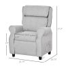 Adjustable Kids Recliner Light Grey Childrens Sofa with Footrest Side Pockets for Ages 3-5 Nursery Furniture