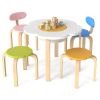 Flower-Shaped Toddler Table Chair Set, Safe Wooden Furniture for Play & Study