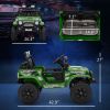 12V Ride on Car, Ride on Truck w/ Remote, 4 Suspension Wheels, 3 MPH Max Speeds, Music, Horn, Lights, Green